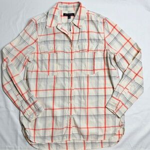 Banana Republic Soft-Wash Open Plaid Women’s Button Down Shirt Small
